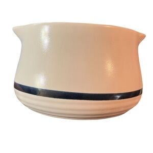 White and Blue Vintage Ceramic Town & Country Gravy Bowl